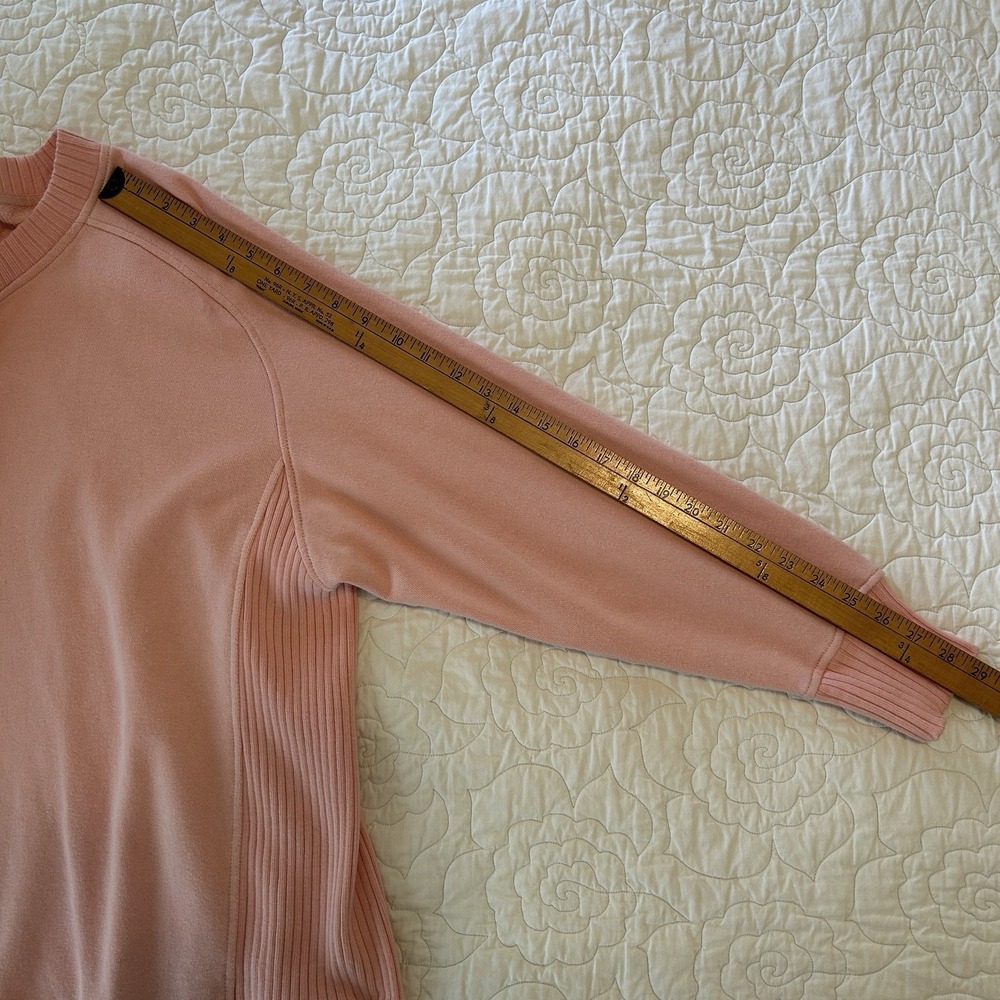 Aerie Oversized Crewneck Women's Size XS / TP Pink Ribbed Sides Trim Cozy Lounge - Picture 9 of 15